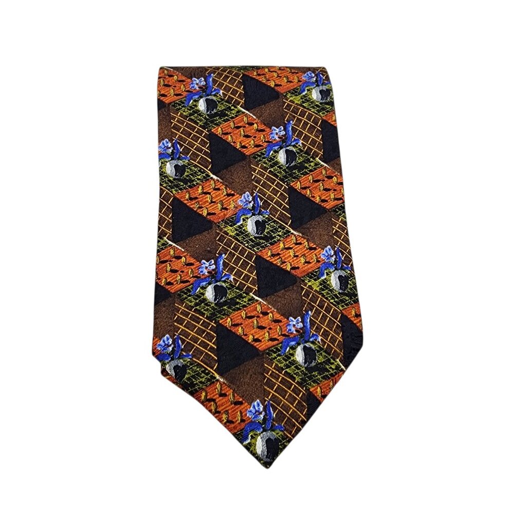Ermenegildo Zegna Men's Floral Geometric Pattern Silk Tie - OS